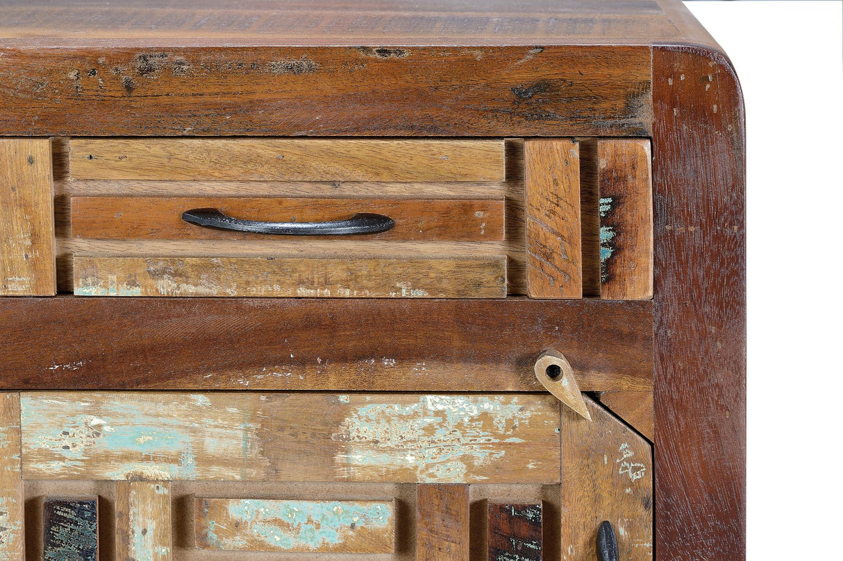 Noptiera Orlando din Lemn Reciclat cu Picioare Metalice Giner y Colomer