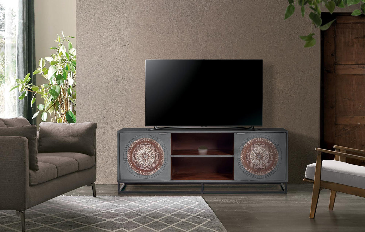 Comoda TV din Lemn de Mango cu Baza Metalica Giner y Colomer