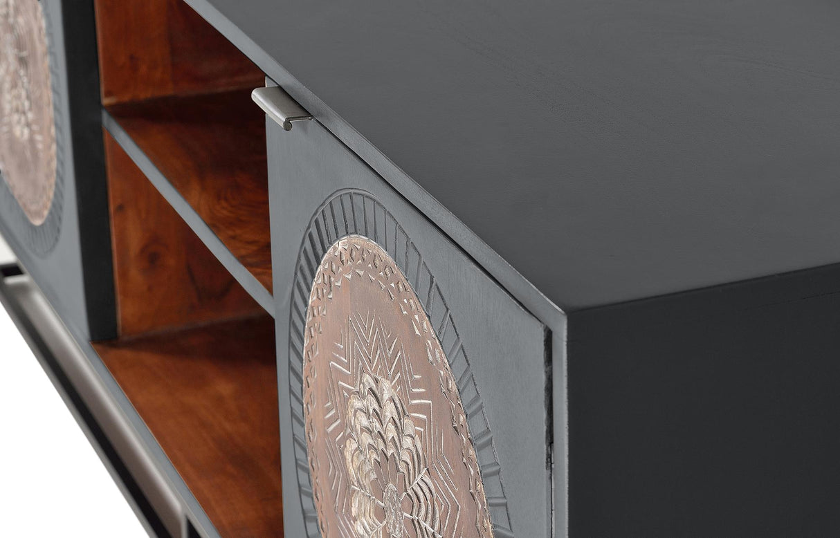 Comoda TV din Lemn de Mango cu Baza Metalica Giner y Colomer