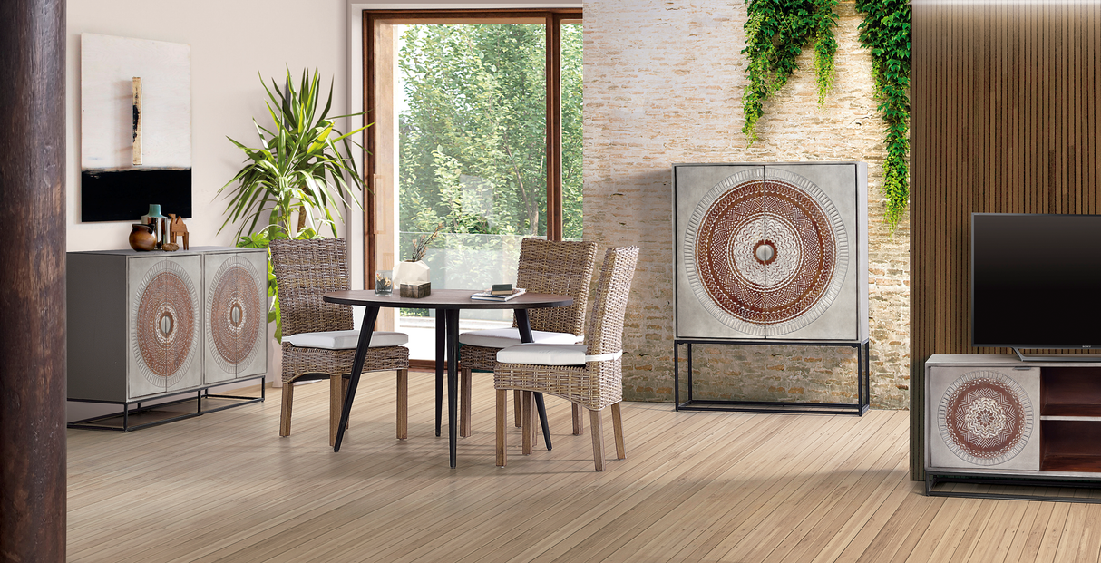 Masa de Dining Memphis din Lemn de Mango cu Picioare Metalice Giner y Colomer