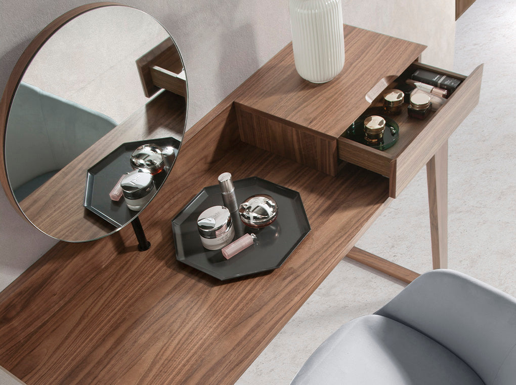 Masa de Machiaj din Lemn de Nuc cu Oglinda Angel Cerda