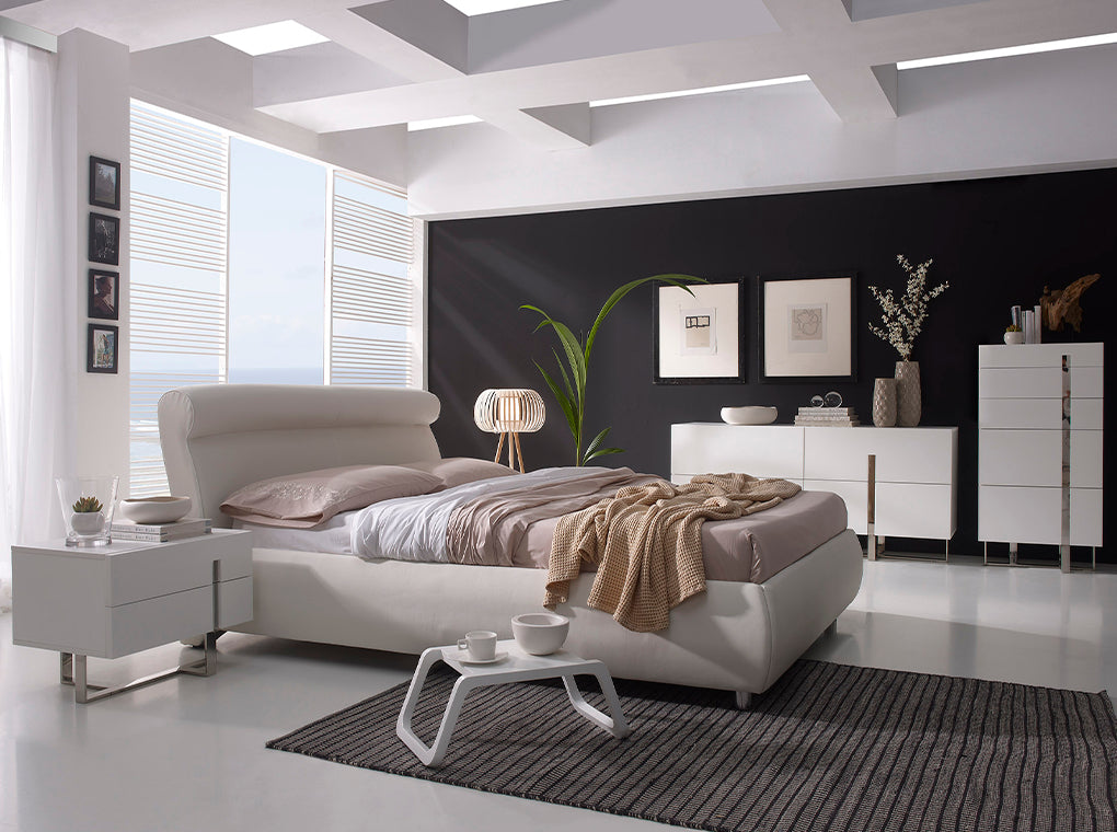 Noptiera Alba din DM cu Structura de Otel Angel Cerda