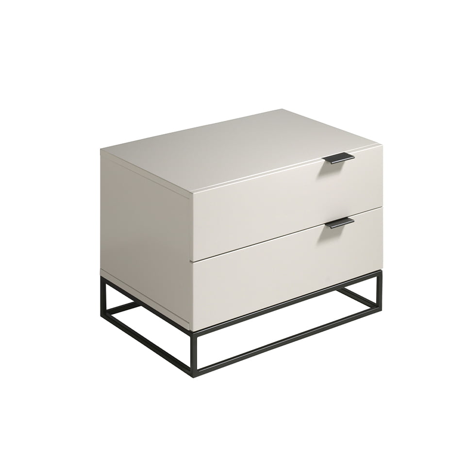 Noptiera din DM Lacuit cu Picioare din Otel Negru Angel Cerda