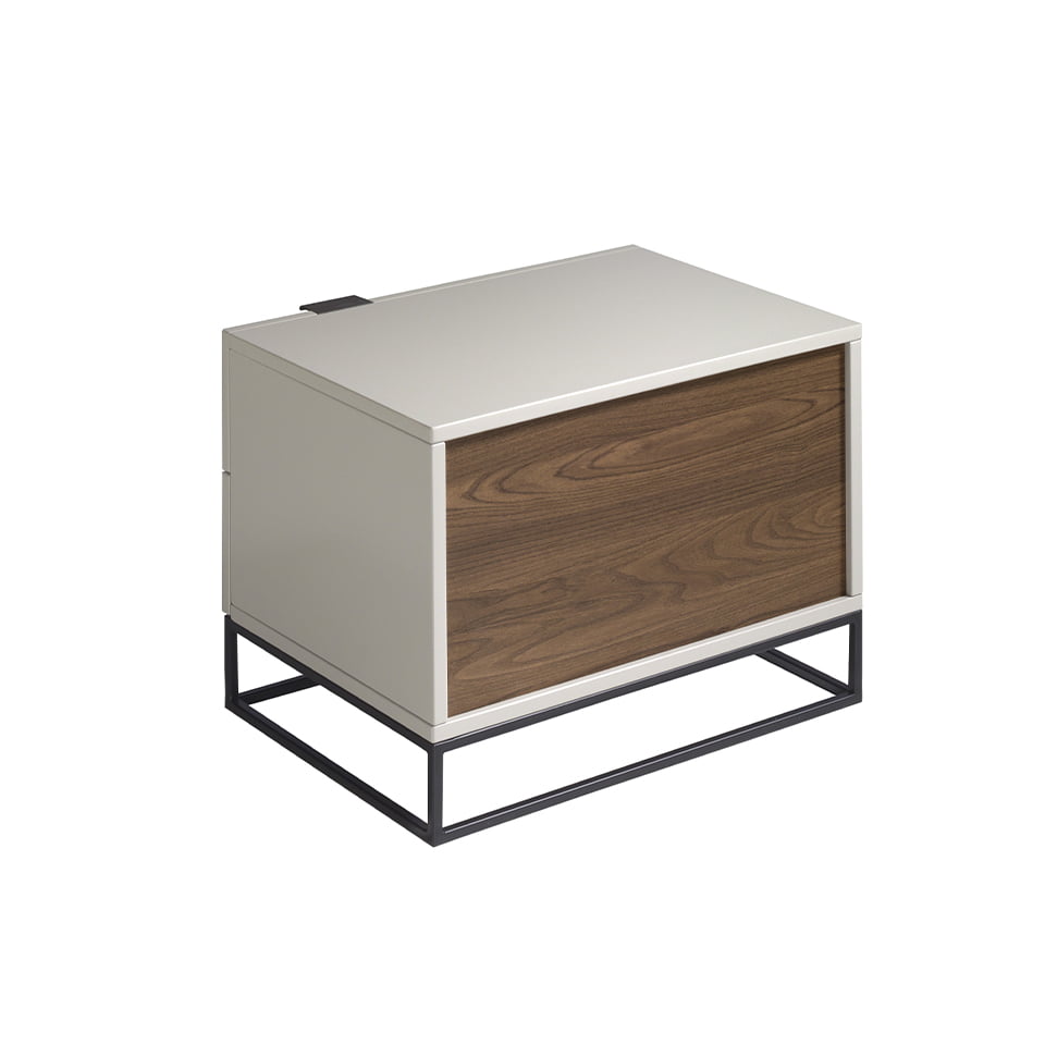 Noptiera din DM Lacuit cu Picioare din Otel Negru Angel Cerda