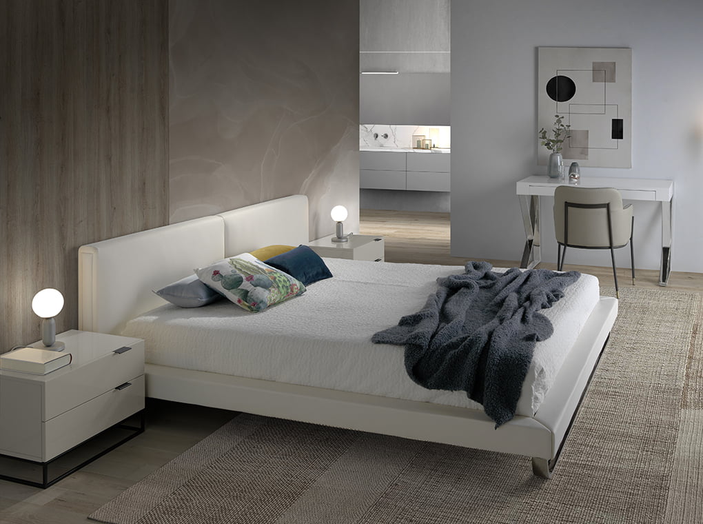 Noptiera din DM Lacuit cu Picioare din Otel Negru Angel Cerda