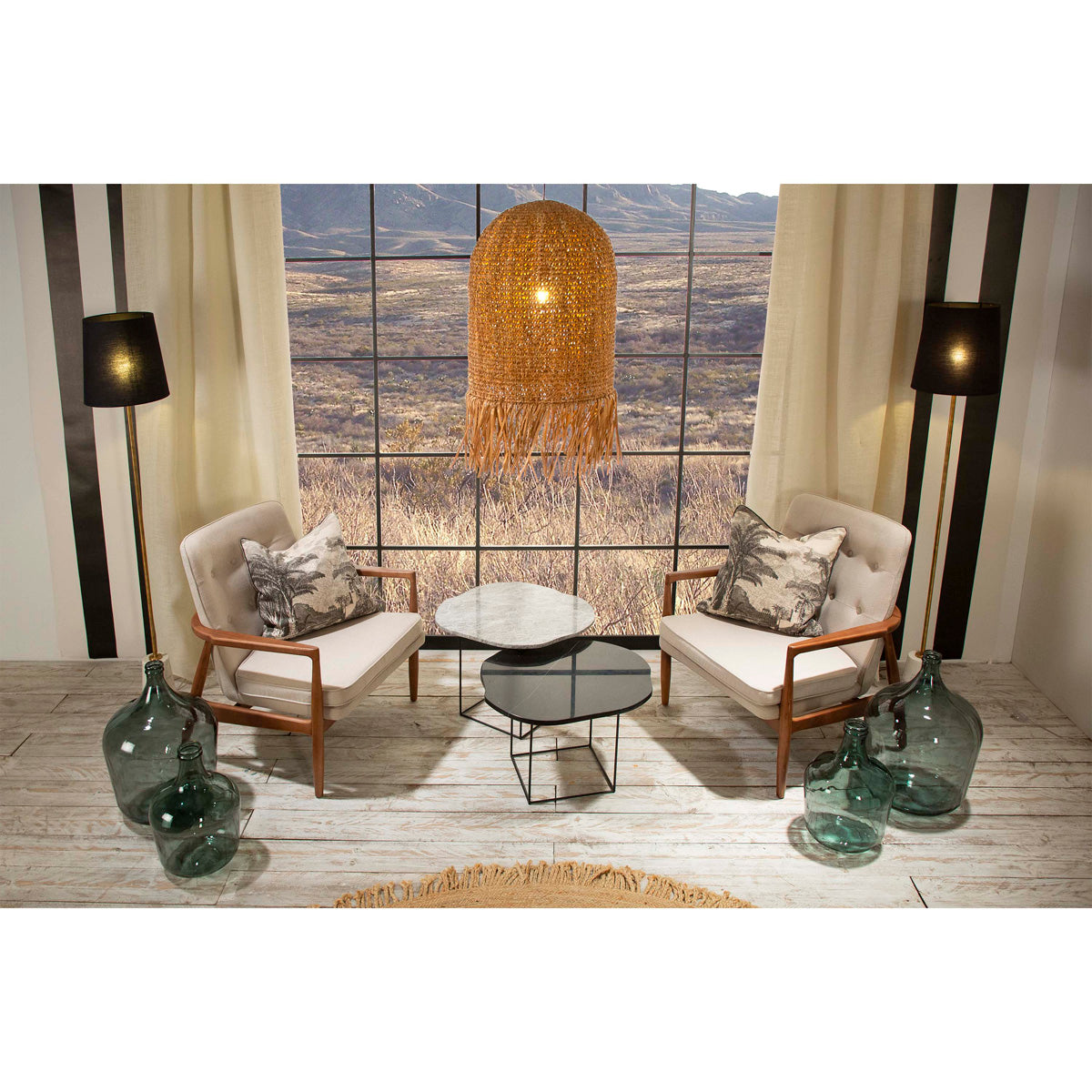 Vas din Sticla Verde Decorare Flori Thai Natura