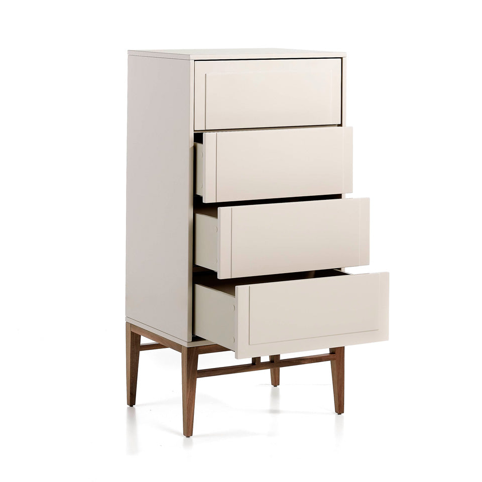 Comoda Moderna din DM Lacuit si Lemn Furniruit de Nuc Angel Cerda