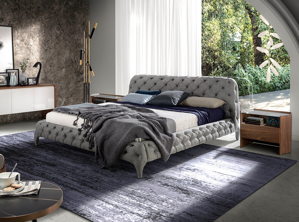 Noptiera Hexagonala din Nuc cu Blat din Sticla Angel Cerda