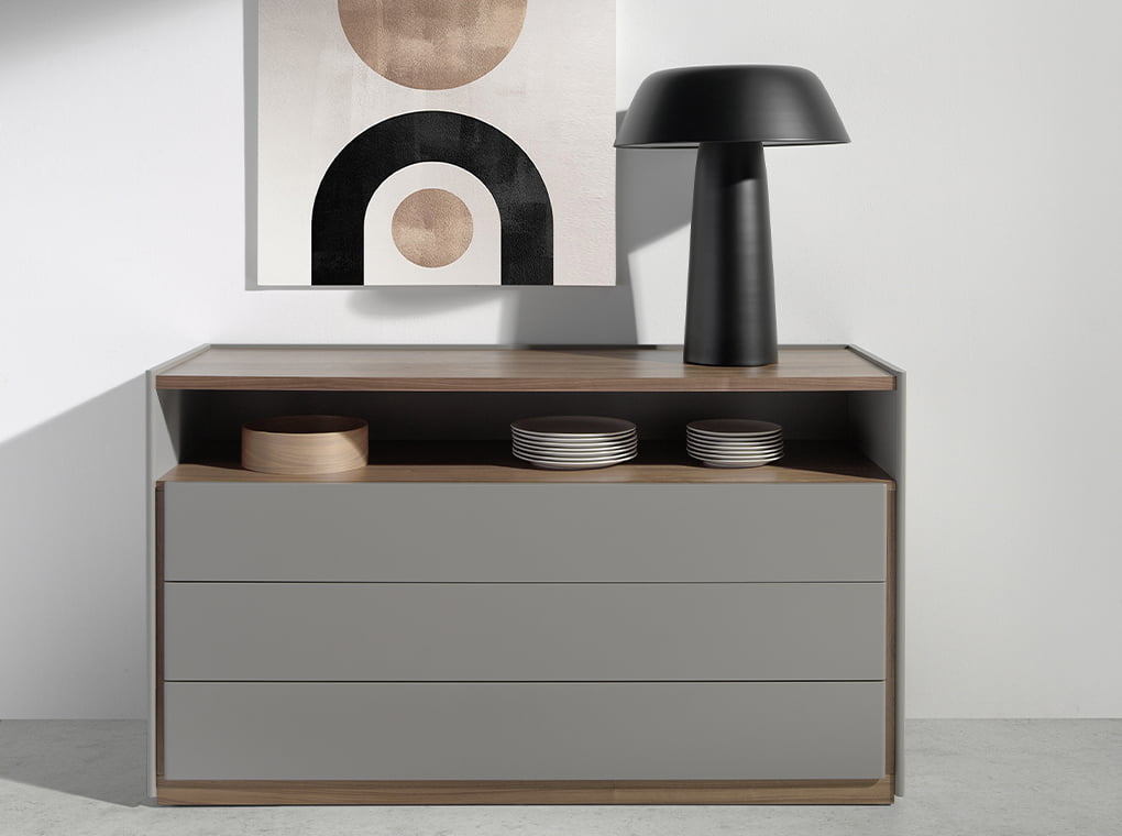 Comoda cu Sertare din Nuc si MDF Lacuit Angel Cerda