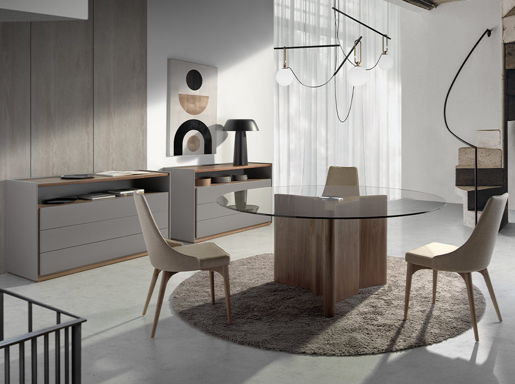 Comoda cu Sertare din Nuc si MDF Lacuit Angel Cerda