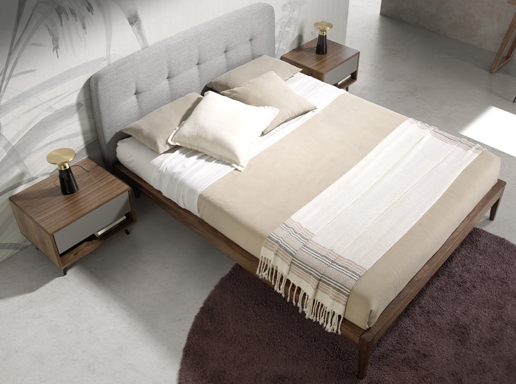 Noptiera din Lemn Furniruit cu Sertar si Raft Angel Cerda