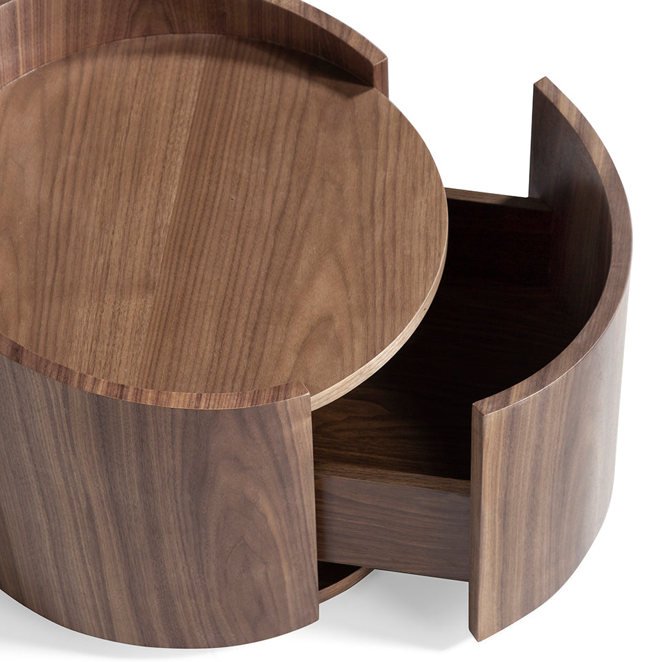 Noptiera Rotunda din Nuc cu Sertar Angel Cerda