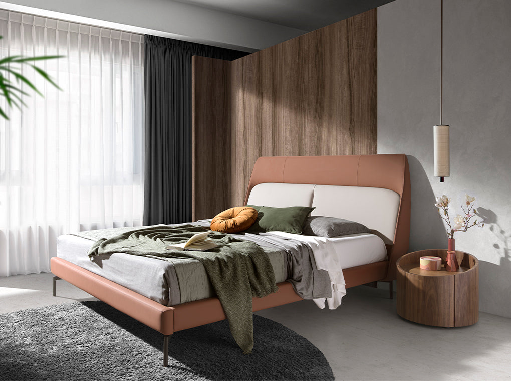 Noptiera Rotunda din Nuc cu Sertar Angel Cerda