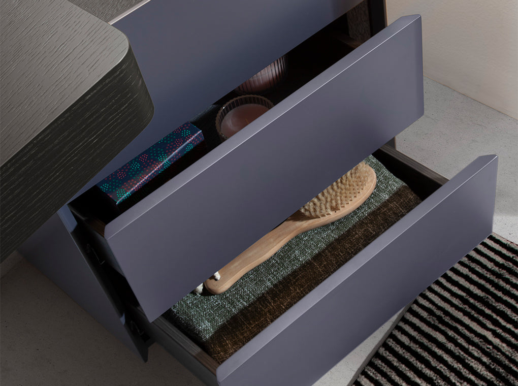 Masa de Toaleta Neagra cu Oglinda Pliabila si Sertare Angel Cerda