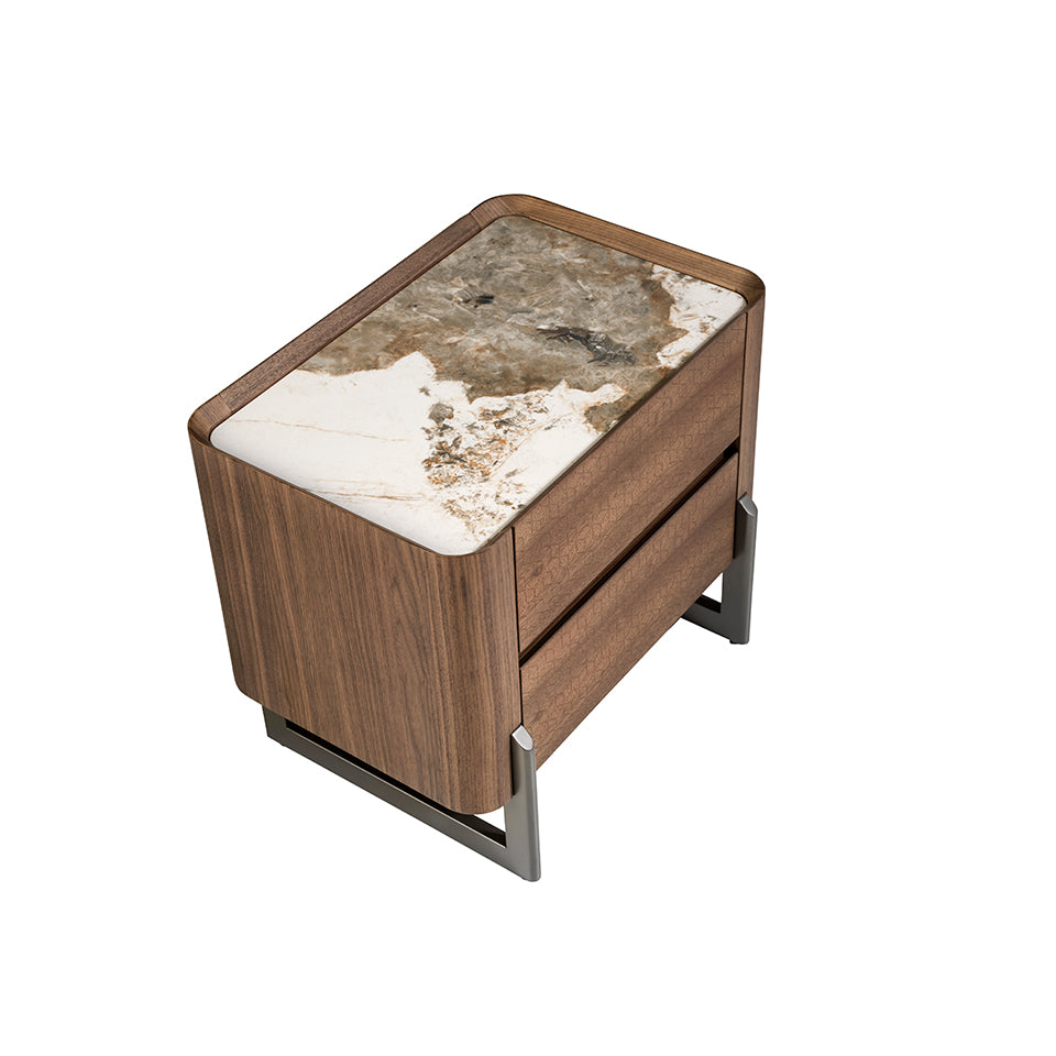 Noptiera din Stejar cu Suport Metalic Angel Cerda