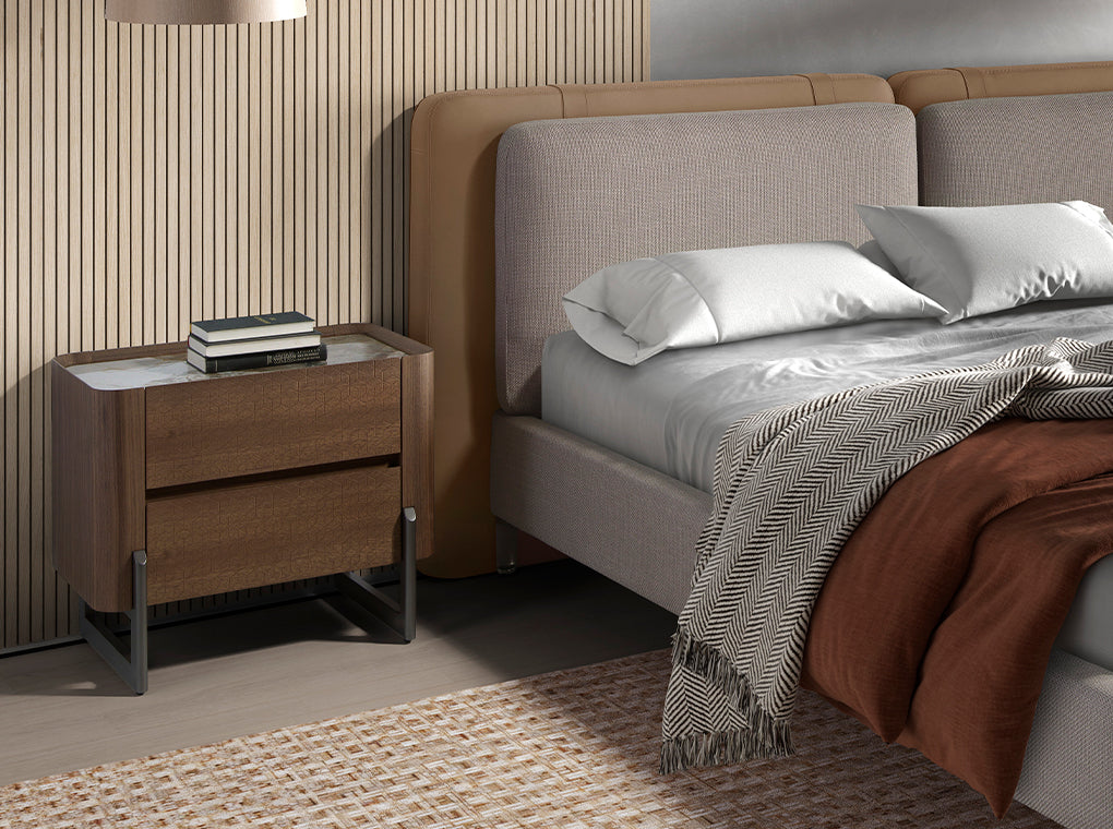 Noptiera din Stejar cu Suport Metalic Angel Cerda