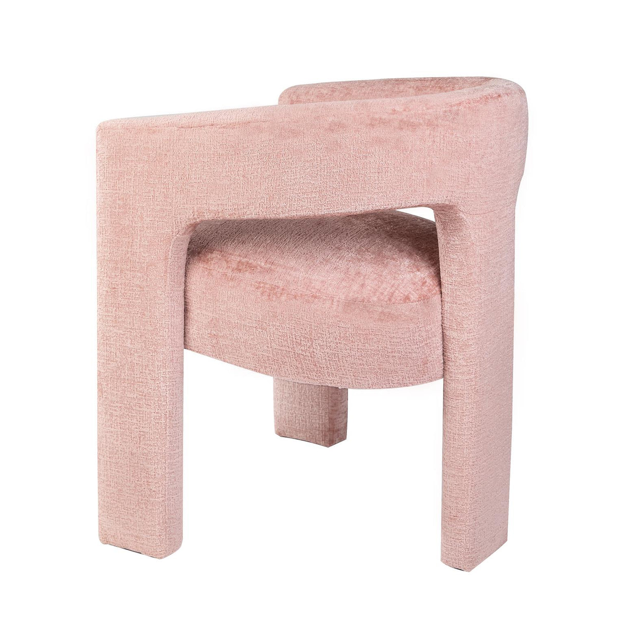 Scaun Tapitat din Catifea Roz cu Forme Sculptate Livin Hill