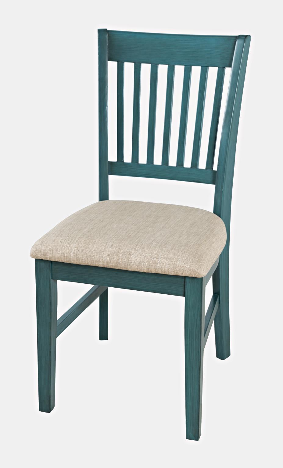 Scaun Rustic Tapitat Albastru Inchis Livin Hill