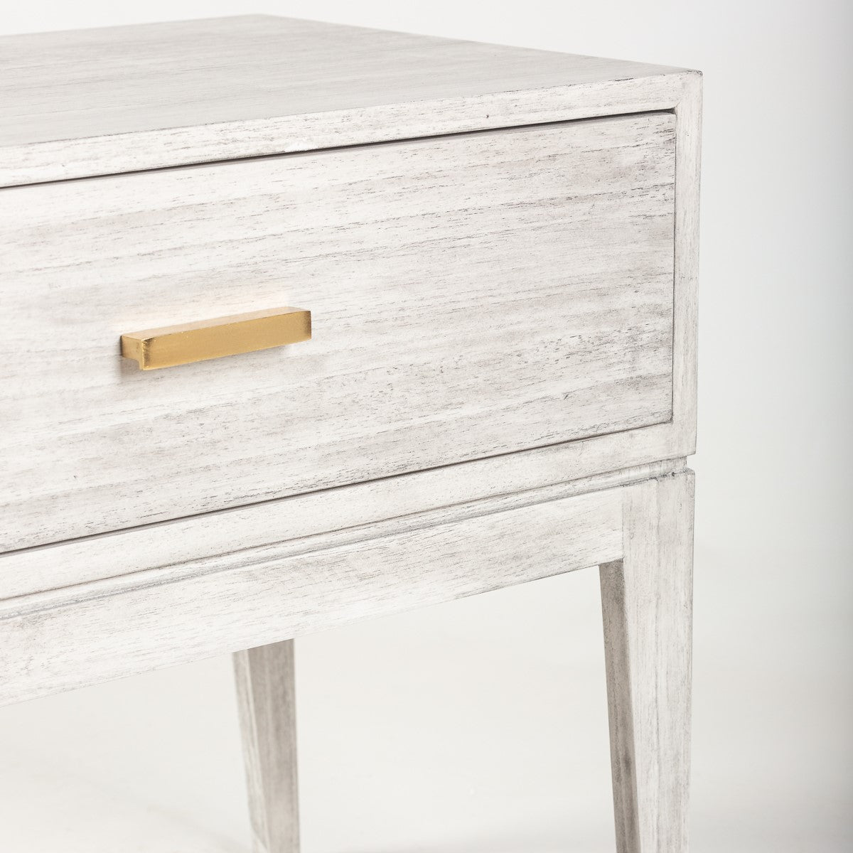 Noptiera din Cedru Metal cu Nuante de Gri Auriu Thai Natura