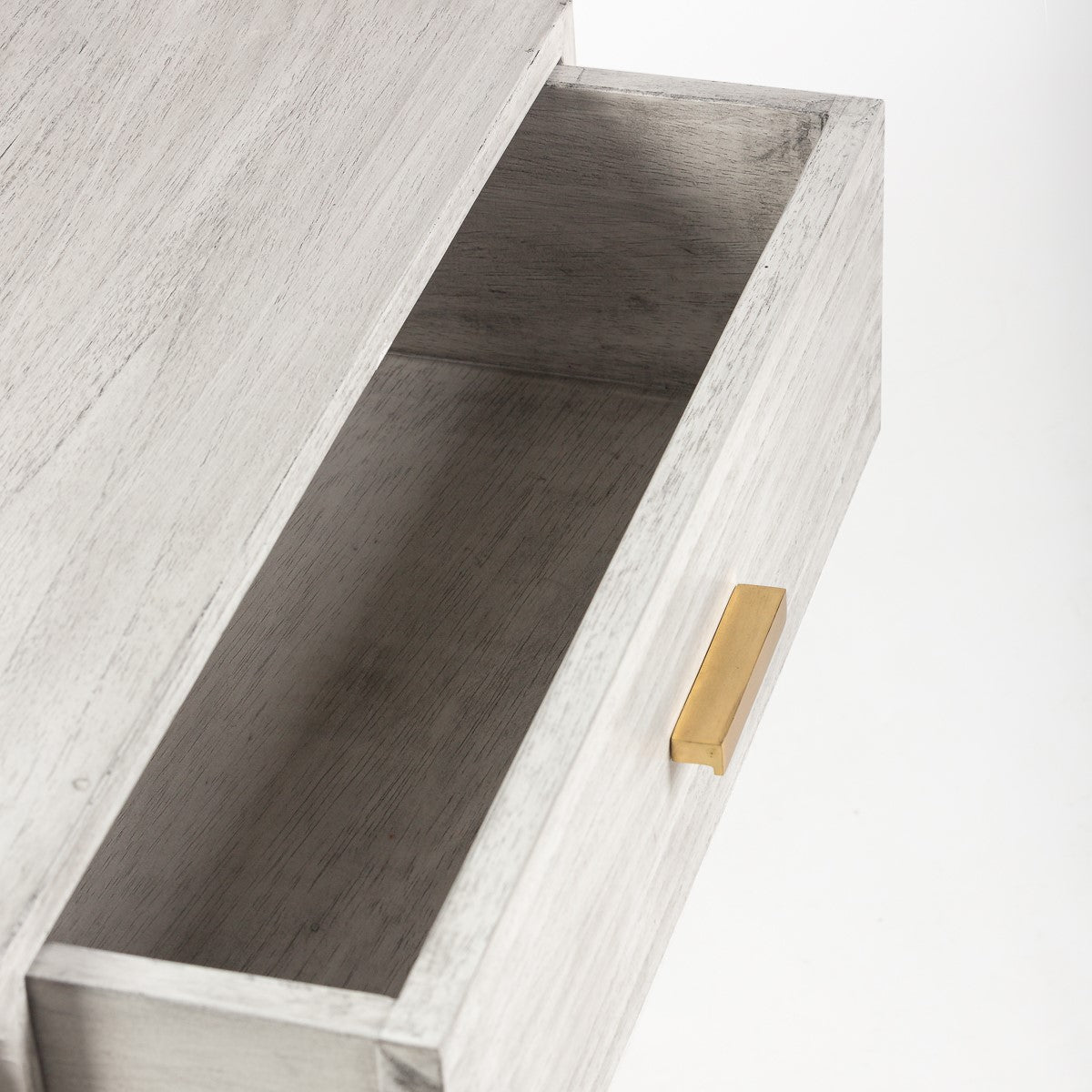 Noptiera din Cedru Metal cu Nuante de Gri Auriu Thai Natura