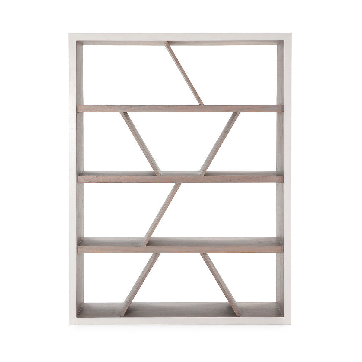 Raft din Lemn Alb Natural cu Patina Gri de 140x46x185 Thai Natura