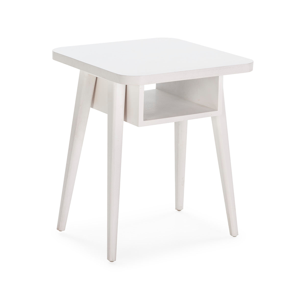 Noptiera din Lemn Alb cu Spatiu de Depozitare Thai Natura