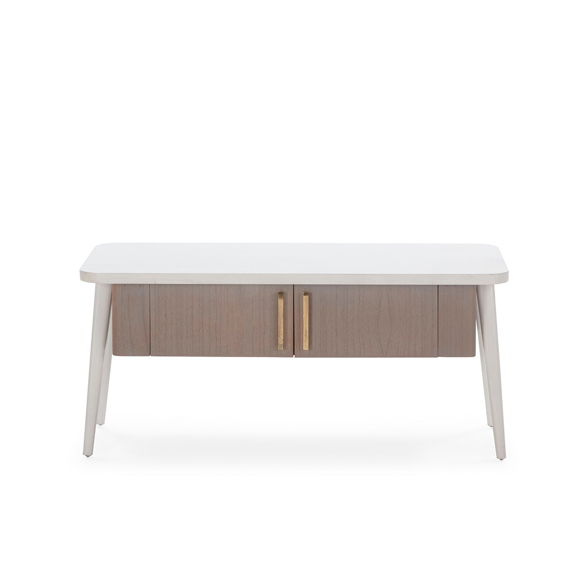 Comoda TV din Lemn Alb Natural cu Patina Gri Thai Natura