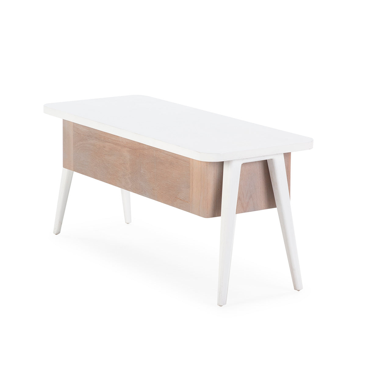 Comoda TV din Lemn Alb Natural cu Patina Gri Thai Natura