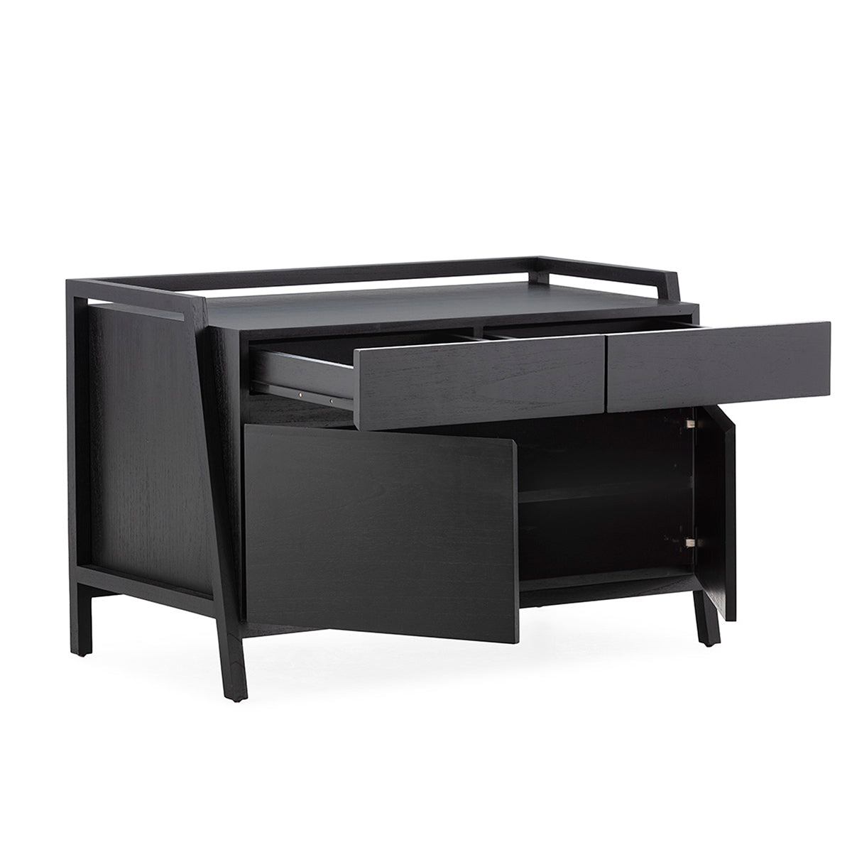 Comoda din Lemn de Cedru cu Finisaj Negru Thai Natura