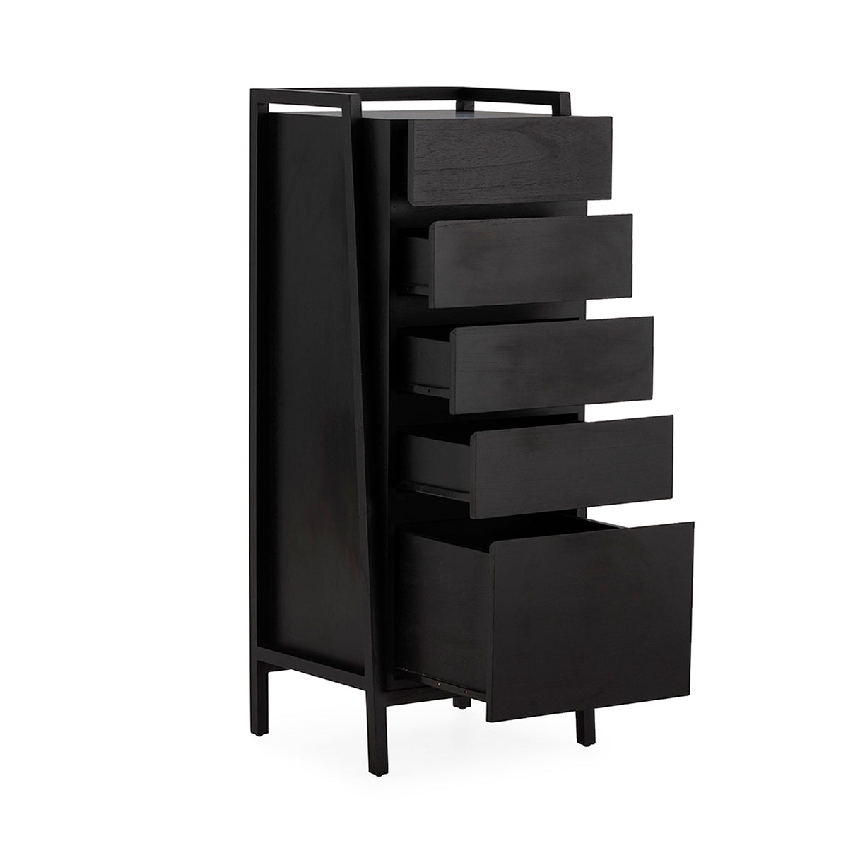 Comoda din Lemn de Cedru cu Finisaj Negru Thai Natura