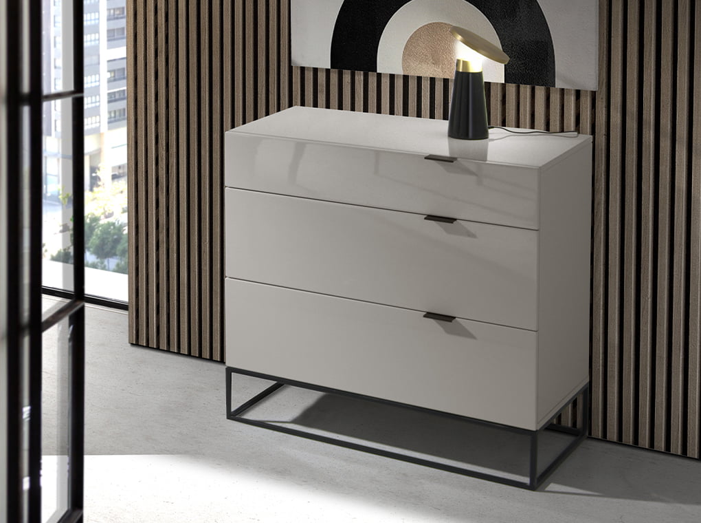 Veioza din Marmura Neagra si Otel Auriu Angel Cerda