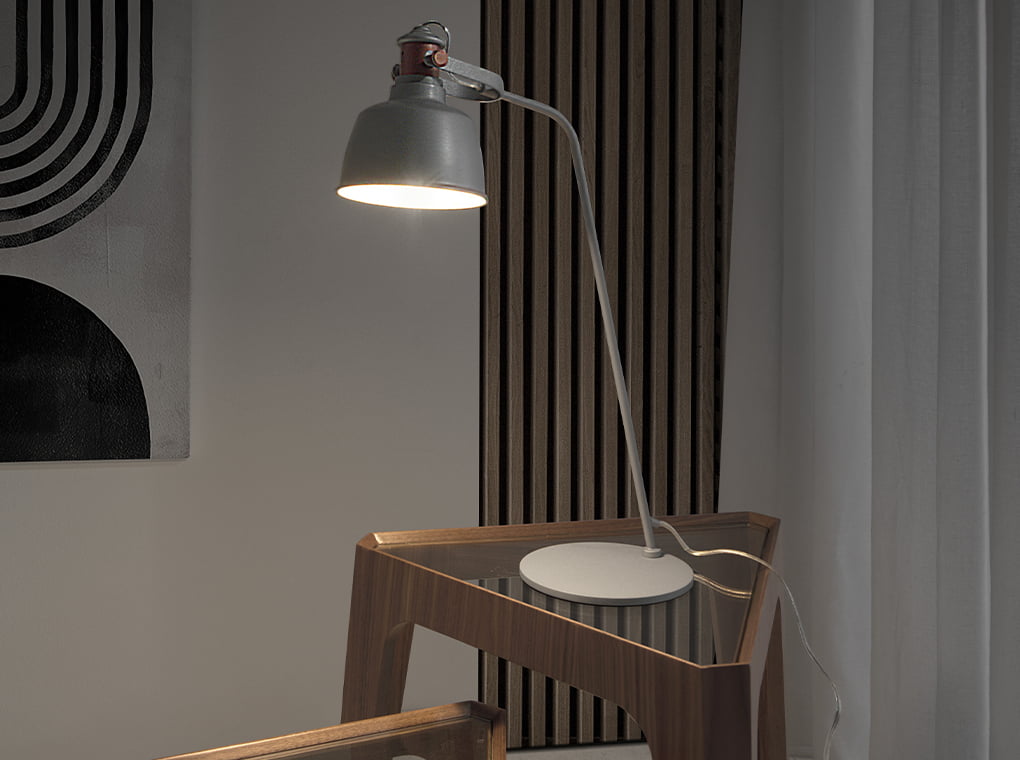 Veioza din Otel Gri si Detalii de Bronz Angel Cerda