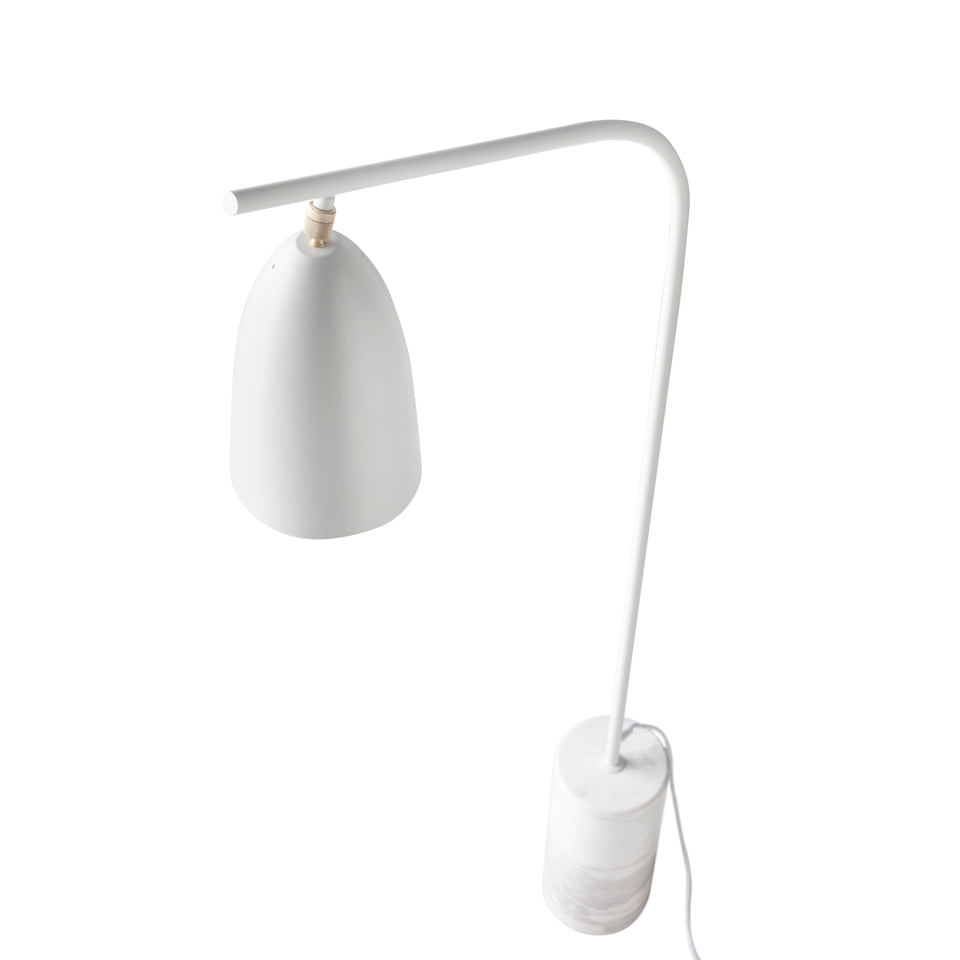 Lampadar din Marmura si Otel Alb cu Abajur Directional Angel Cerda