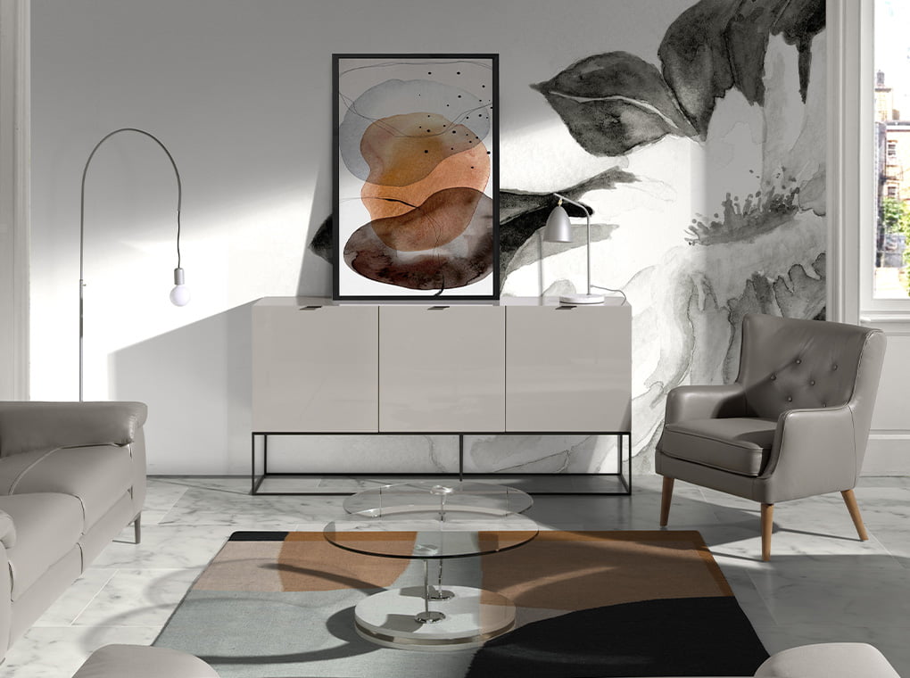 Lampa de Masa din Marmura Alba si Otel Gri Angel Cerda