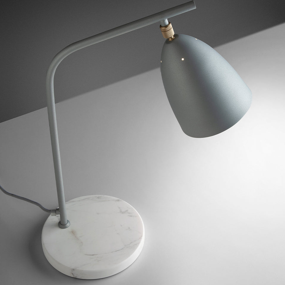 Lampa de Masa din Marmura Alba si Otel Gri Angel Cerda