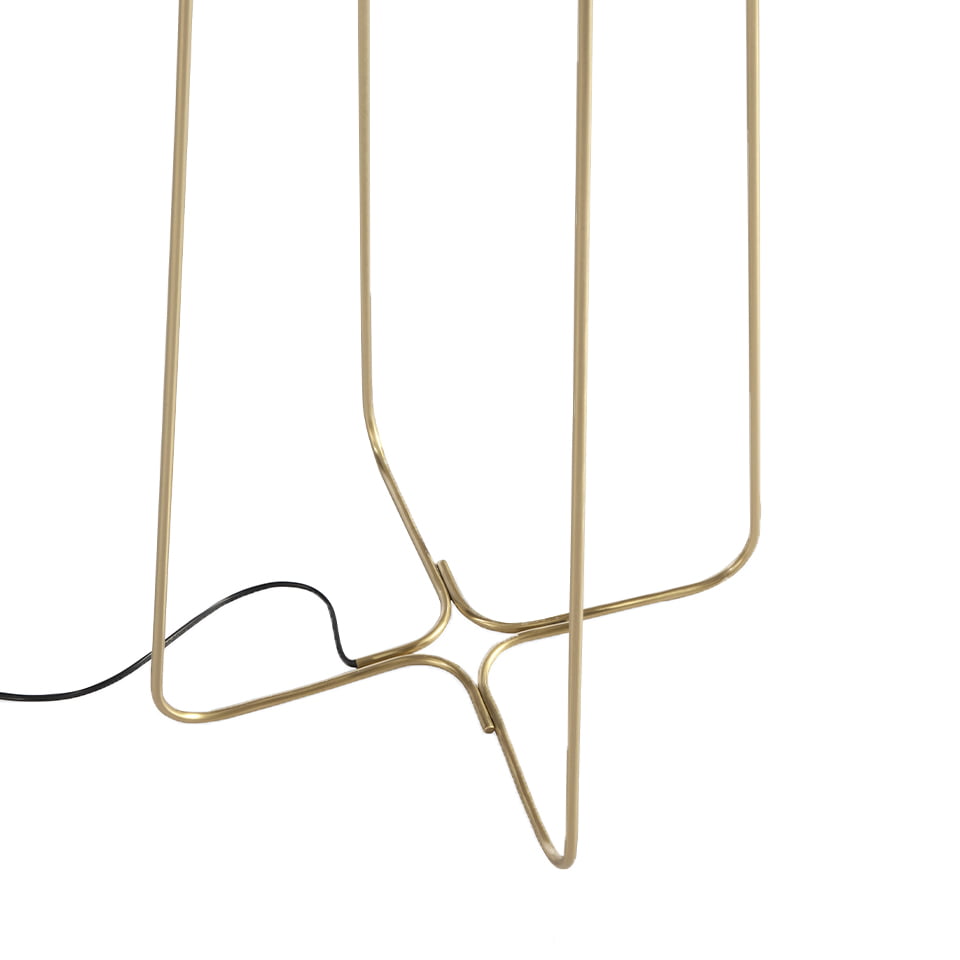 Lampadar din Otel Auriu si Sticla Alba Angel Cerda