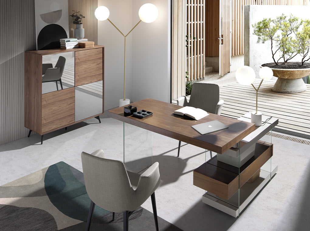 Lampadar din Marmura Alba si Otel Auriu cu Sticla Alba Angel Cerda