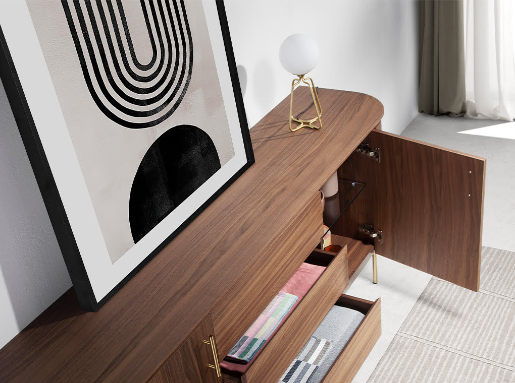 Veioza din Otel Auriu si Sticla Alba Angel Cerda