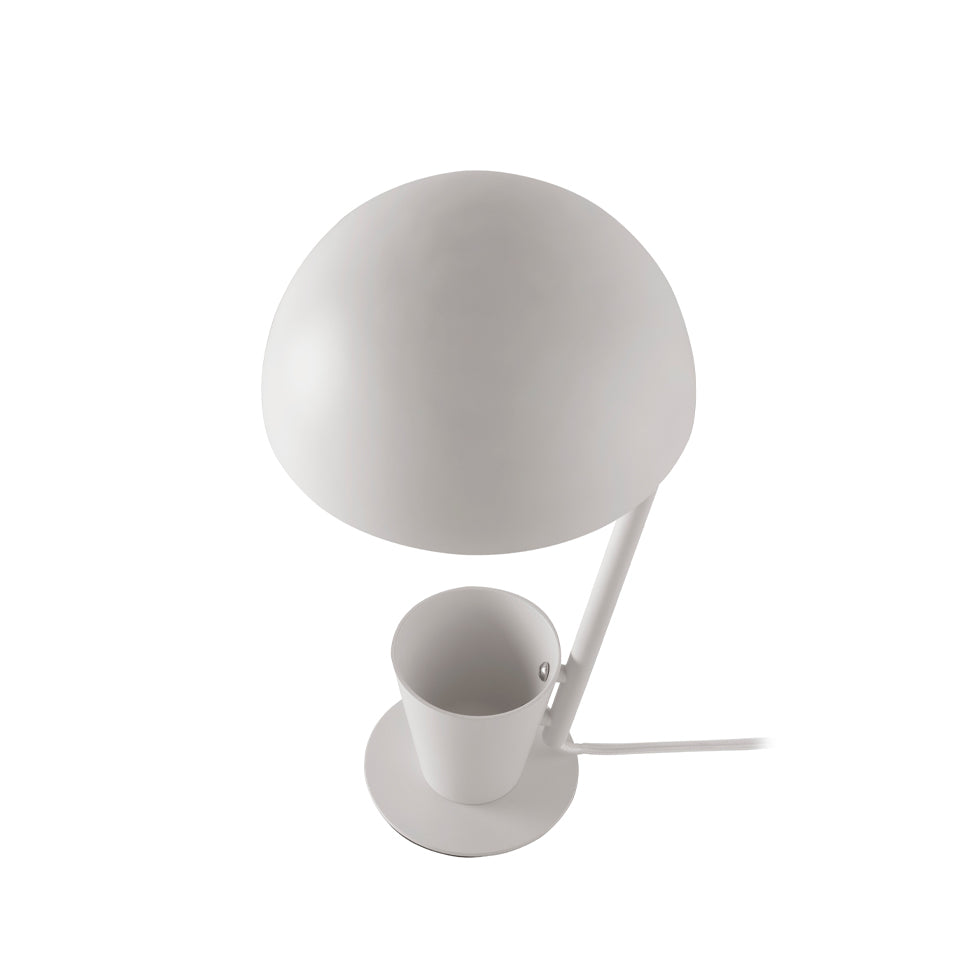 Veioza din Otel Alb cu Baza de Depozitare Angel Cerda