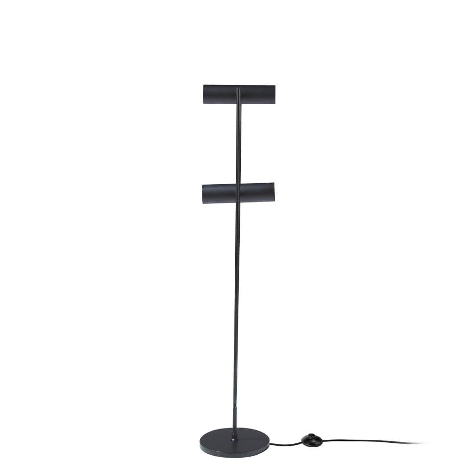 Lampadar din Otel Aur si Negru cu Doua Spoturi Reglabile Angel Cerda