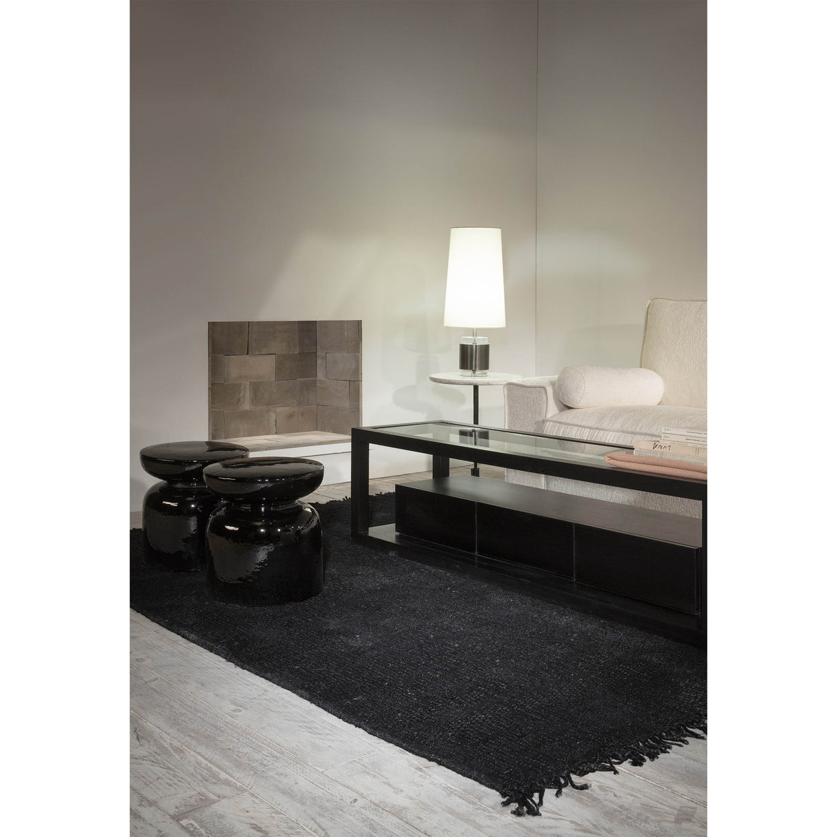 Covor din Iuta Negru Decor Modern Rustic Thai Natura