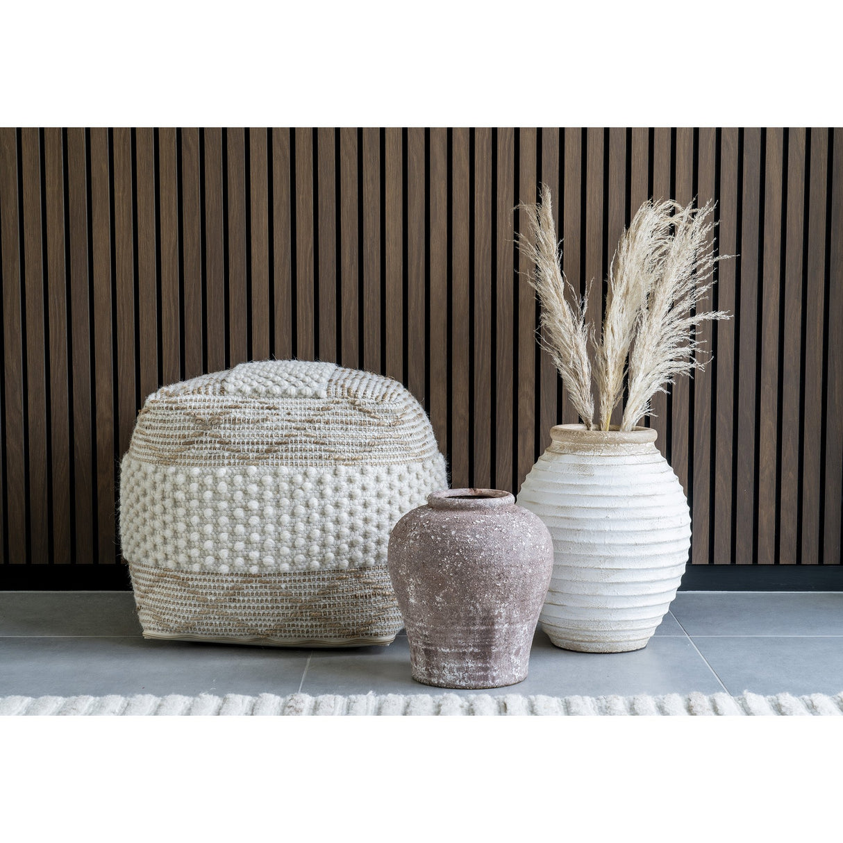 Vas decorativ Lomba teracota maro/alb Ø28x35 cm House Nordic