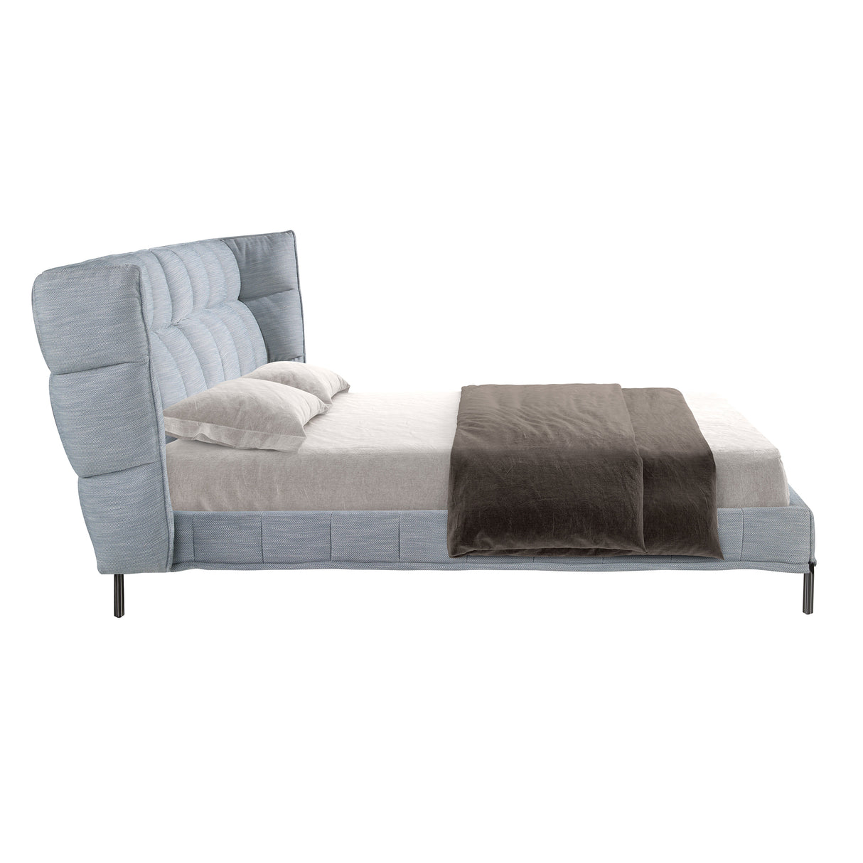 Pat tapițat din stofă gri-albastru deschis 180x200cm 7211 Angel Cerda