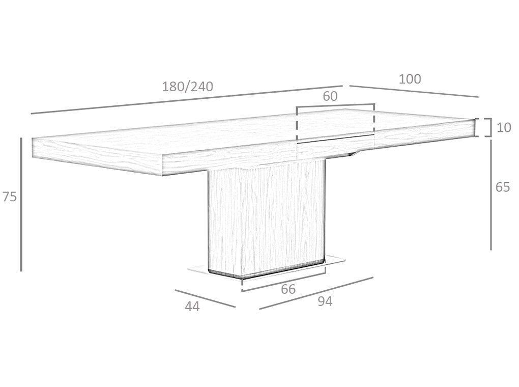 Masa extensibila de Dining din nuc cu suport metalic Angel Cerda