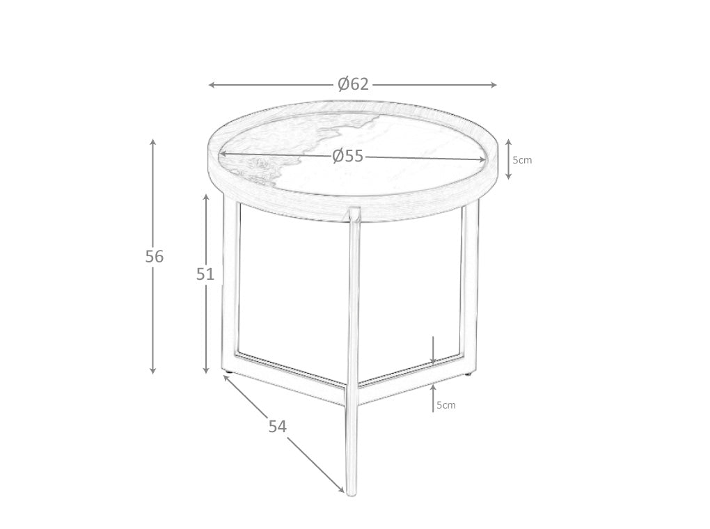 Masa de Cafea din Stejar cu Suport Metalic Angel Cerda
