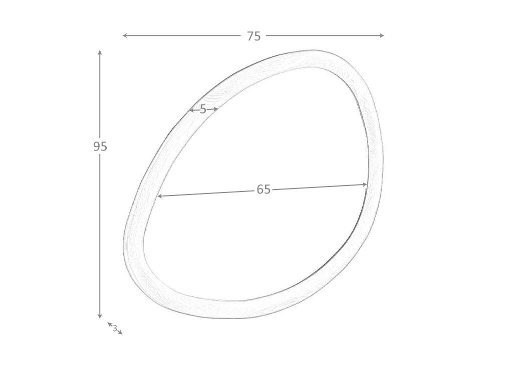 Oglinda de Perete Organica cu Rama din Lemn de Nuc Angel Cerda
