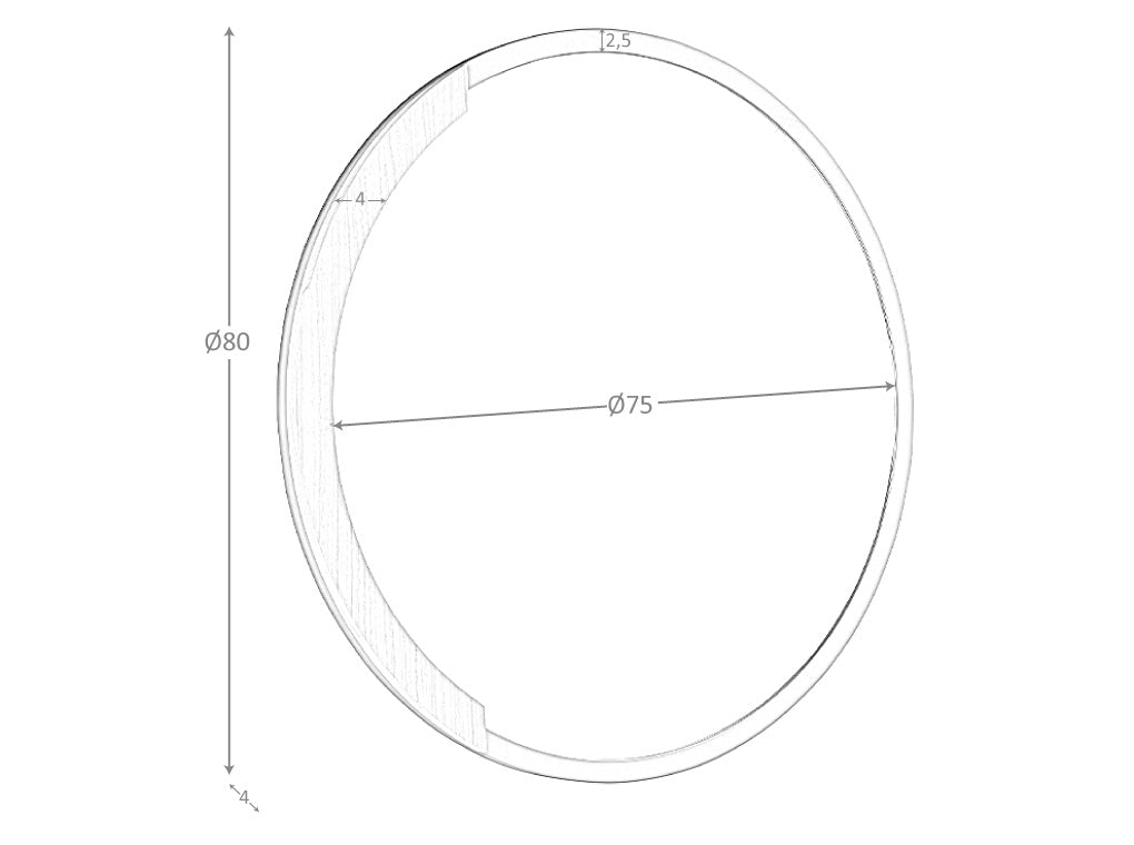 Oglindă de perete rotundă din oțel negru Ø80 cm 3247 Angel Cerdá