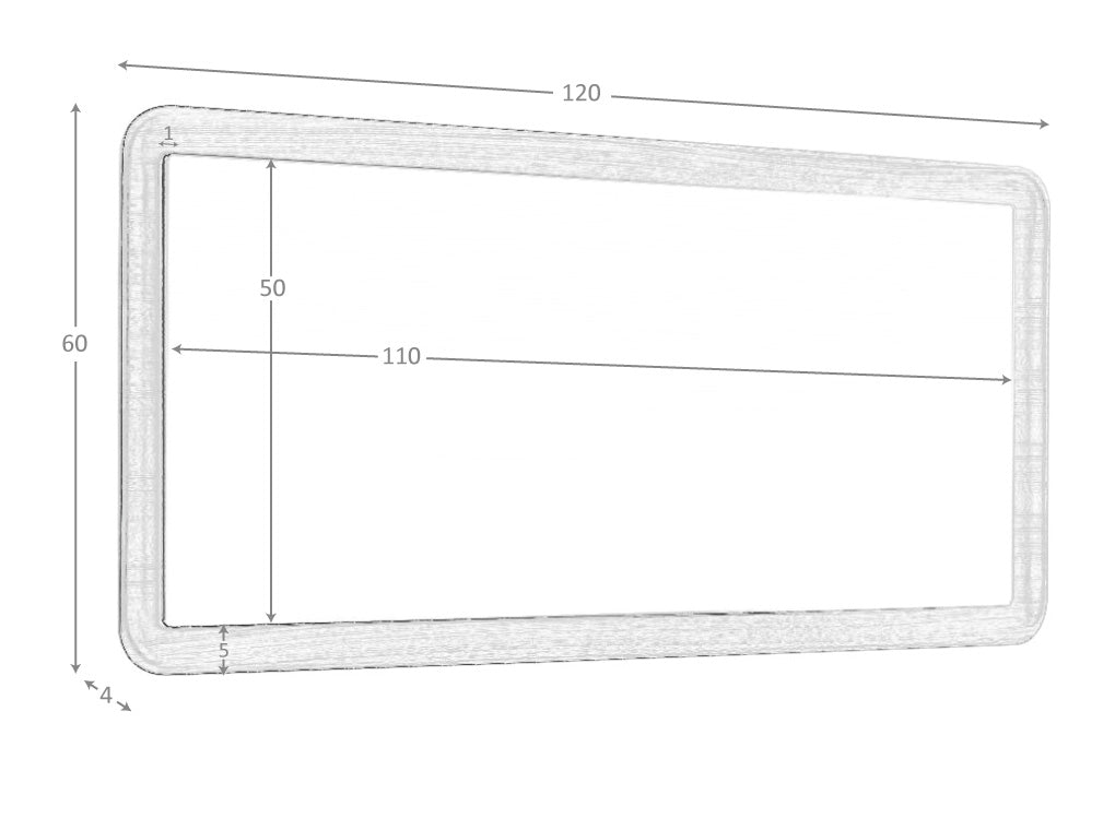 Oglindă de perete rectangulară din nuc natural 120x60 cm 3248 Angel Cerdá
