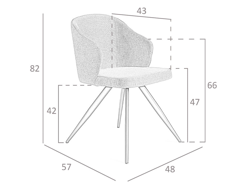 Scaun Emma Tapitat cu Material Gri Angel Cerda