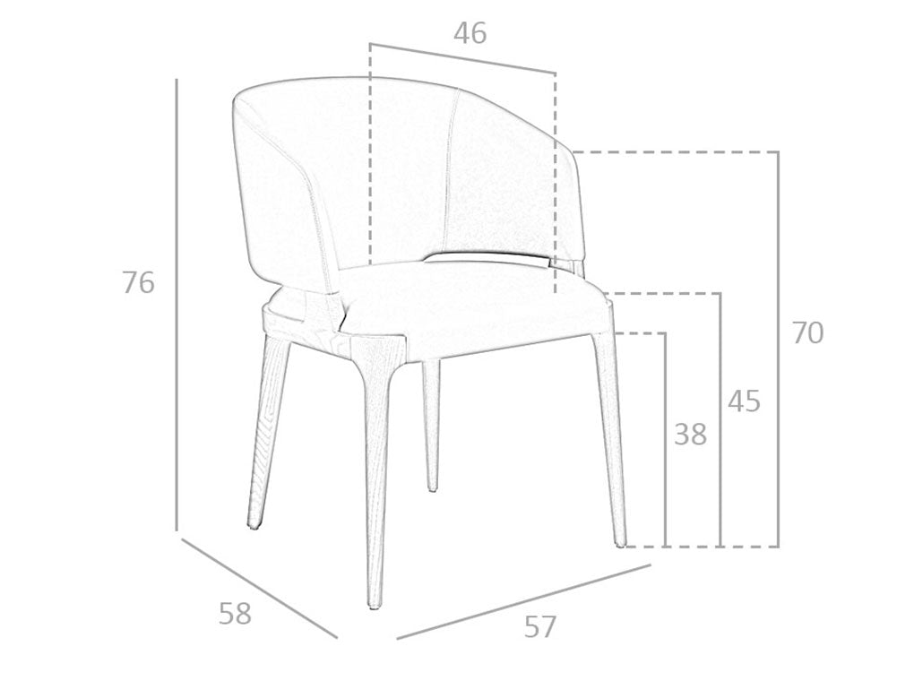 Scaun Tapitat in Eco-Piele si Cadru din Lemn de Nuc Angel Cerda